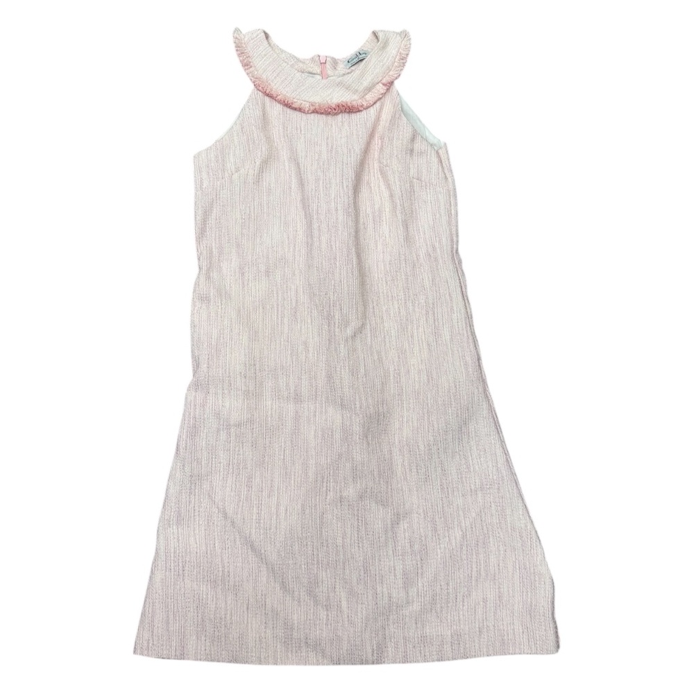 NWT Gabby. Pink Tweed Fringe Halter Dress